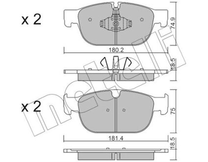 Комплект тормозных колодок (дисковых).) Metelli 22-1120-0