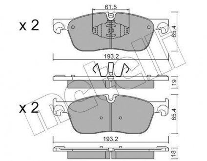 Комплект тормозных колодок (дисковых).) Metelli 22-1123-0