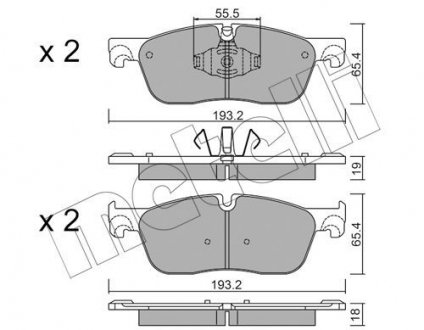 Комплект гальмівних колодок (дискових) Metelli 22-1123-1