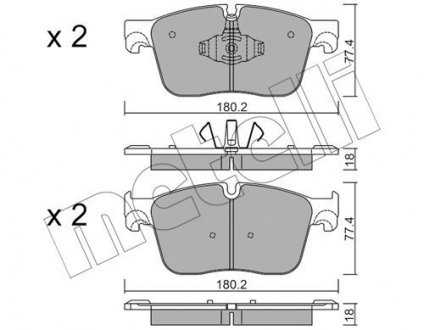 Комплект тормозных колодок (дисковых).) Metelli 22-1124-0 (фото 1)