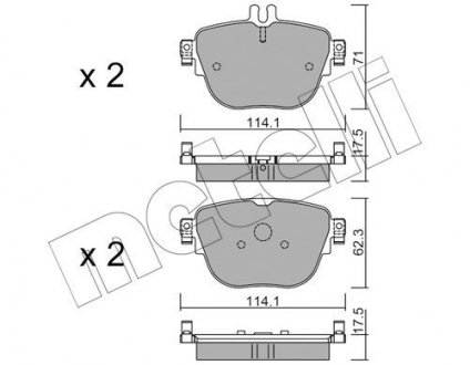 Комплект гальмівних колодок (дискових) Metelli 22-1137-0