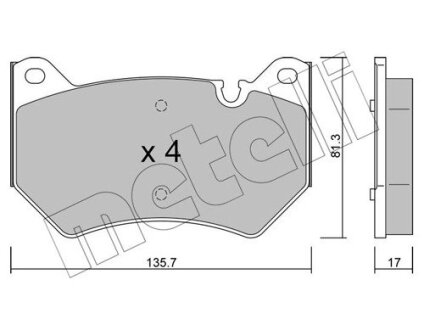 Комплект тормозных колодок (дисковых).) Metelli 22-1170-0
