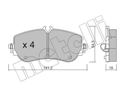 Комплект тормозных колодок (дисковых).) Metelli 22-1175-0