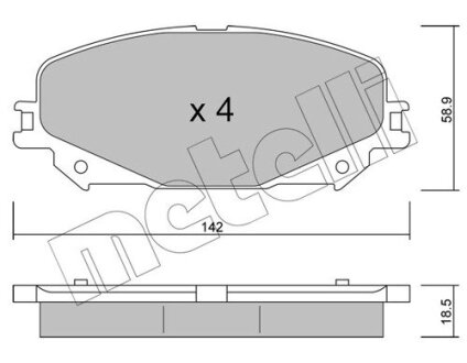 Комплект тормозных колодок (дисковых).) Metelli 22-1176-0