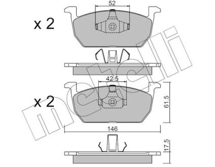 Комплект тормозных колодок (дисковых).) Metelli 22-1214-0