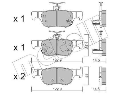 Комплект тормозных колодок (дисковых).) Metelli 22-1226-0