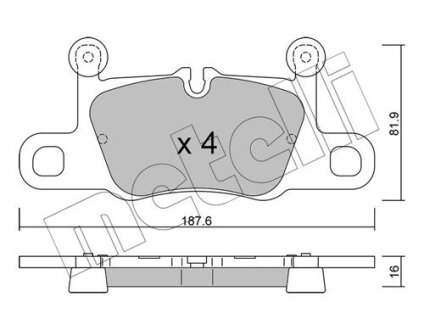 Комплект тормозных колодок (дисковых).) Metelli 22-1258-0