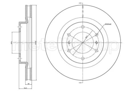 Диск гальмівний Metelli 23-1662C