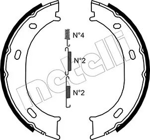 Комплект гальмівних колодок (барабанних) Metelli 53-0239K