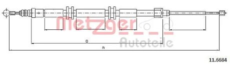 Трос ручного гальма METZGER 11.6684