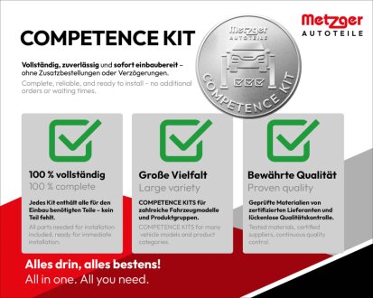 Компл. барабанних колодок з гальмівними циліндрами METZGER KT2503