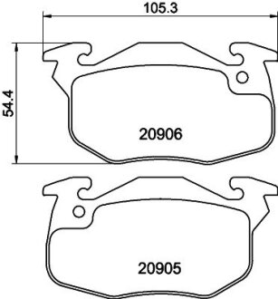 Тормозные колодки передние PEUGEOT 106 1.4-1.6 96- MINTEX MDB1807 (фото 1)