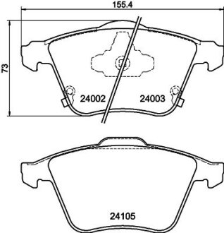 Колодки тормозные передние MAZDA 6 2,3 02-. MINTEX MDB2768