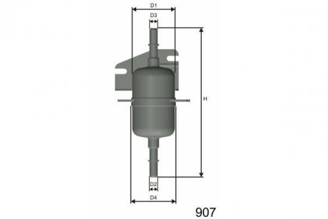 Фільтр паливний 1.6MPI 16V,1.4MPI 8V,1.4MPI 16V,1.2MPI 8V,1.0MPI 8V,1.2MPI 16V FIAT Siena 97-16, Palio 96-20, Seicento 98-10 MISFAT E105