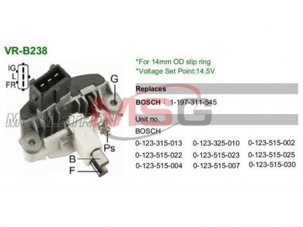 Регулятор напруги генератора MOBILETRON VRB238