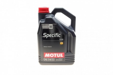 Масло двигателя 5L Specific 0720 SAE 5W30 (ACEA С4/А3/В4 Renault RN0720 N° RN0720-08-005) MOTUL 102209