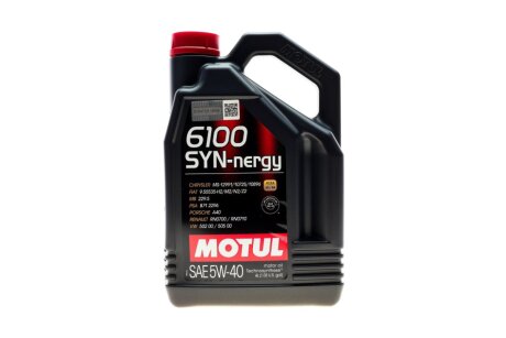 Масло 6100 Syn-nergy SAE 5W40 4 L MOTUL 368350