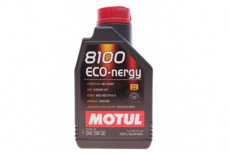 102782 Олива двигуна 1L 8100 ECO-nergy SAE 5W30 (ACEA A5/B5, API SL/CF FORD WSS M2C 913D RN0700) MOTUL 812301