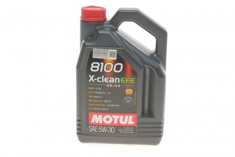 Олива моторна 8100 X-Clean EFE 5W-30, 4л. MOTUL 814007