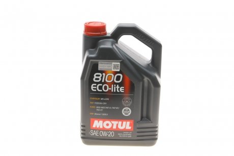 108536 Олива двигуна 5L 8100 ECO-Lite SAE 0W20 1L API SN, ILSAC GF-5, JASO DL-1 MOTUL 841151