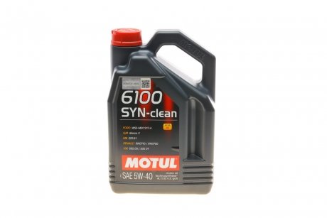 Масло 6100 Syn-clean SAE 5W40 4 L MOTUL 854250