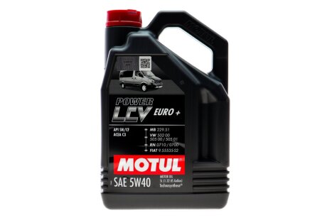 106132 Олива двигуна 5L Power LCV Euro+ SAE 5W40 (MB 229.51, Renault RN0710 / RN0700, VW 502 00 / 505 00 / 505 01, FIAT 9.55535-S2) MOTUL 872151