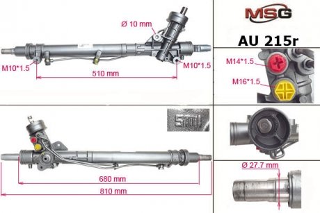 Рульова рейка з ГПК відновлена Audi A6 97-04 MSG AU215R