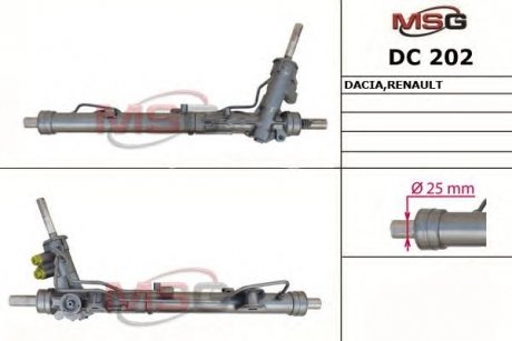 Рульова рейка з ГПК нова Renault Duster 10-18, Dacia Duster 10-17 MSG DC202