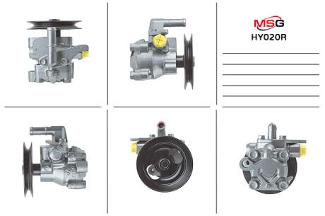 Насос ГУР відновлений Hyundai Accent 00-06, Hyundai Coupe 02-09, Hyundai Elantra XD 00-06 MSG HY020R