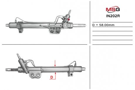 Рульова рейка з ГПК відновлена Nissan Pathfinder R51 04-14, Nissan Navara 05-15 MSG IN202R