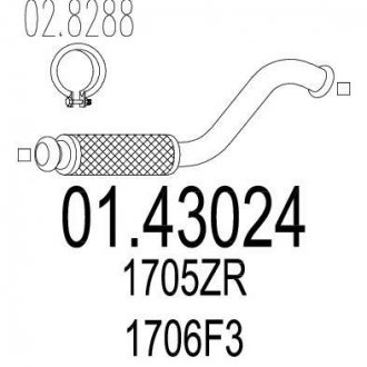 Проміжна труба вихл. системи MTS 01.43024 (фото 1)