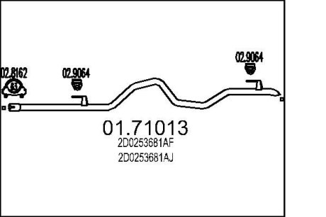 Труба глушителя MTS 01.71013
