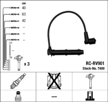 Комплект проводів високої напруги NGK 7408