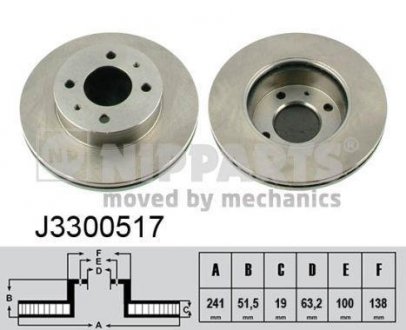 Гальмівний диск NIPPARTS J3300517