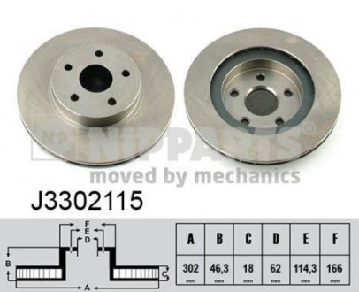 Тормозной диск NIPPARTS J3302115 (фото 1)