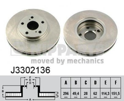 Тормозной диск NIPPARTS J3302136 (фото 1)