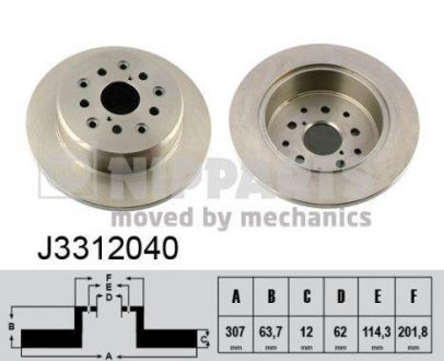 Тормозной диск NIPPARTS J3312040