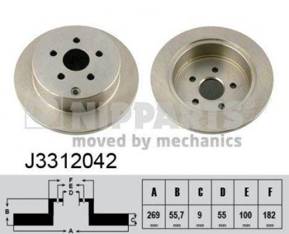 Тормозной диск NIPPARTS J3312042