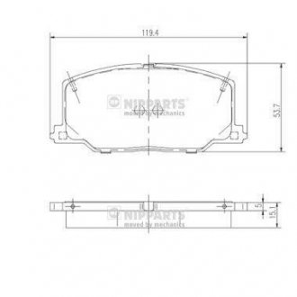 Гальмівні колодки P Toyota Camry,Carina,Celica 86-93 NIPPARTS J3602037 (фото 1)