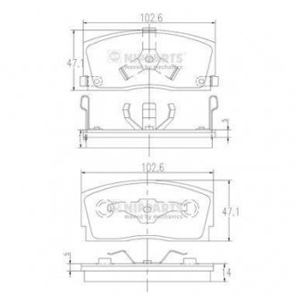 Гальмівні колодки NIPPARTS J3606006