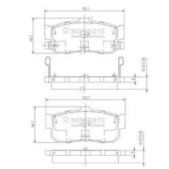 Колодки тормозные NIPPARTS J3611034