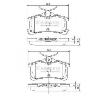 Колодки тормозные NIPPARTS J3612026