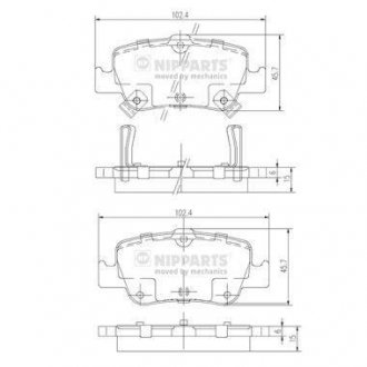 Колодки тормозные NIPPARTS J3612033