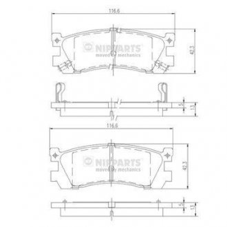 Колодки тормозные NIPPARTS J3613005