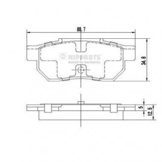 Колодки тормозные NIPPARTS J3614002