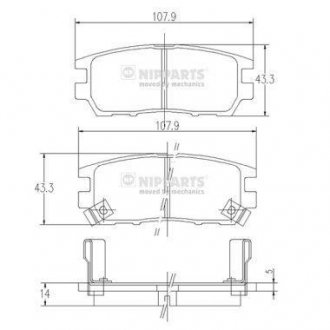 Колодки тормозные NIPPARTS J3615005