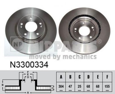 Тормозной диск NIPPARTS N3300334 (фото 1)