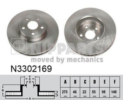 Гальмівний диск NIPPARTS N3302169