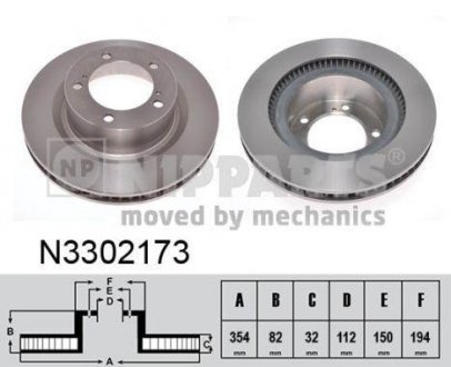 Тормозной диск NIPPARTS N3302173 (фото 1)