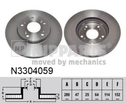 Тормозной диск NIPPARTS N3304059 (фото 1)